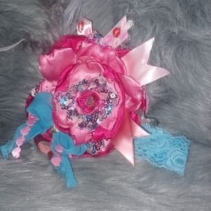Handmade holiday bouffant headband
